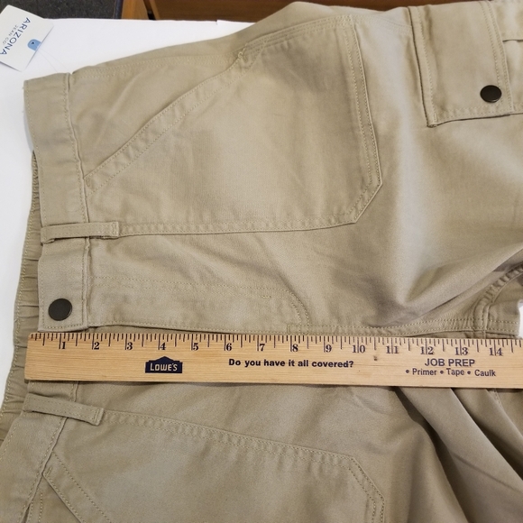 Arizona Jean Co Cargo Pants Women's 14 Pockets British Khaki Flared Cotton New - Picture 8 of 9